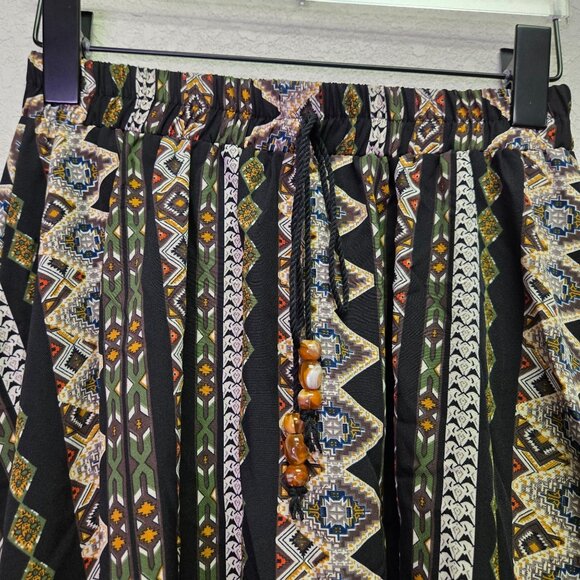 Women's S Hippie Geometric Print Bohemian Maxi Skirt Gypsy - Picture 5 of 10